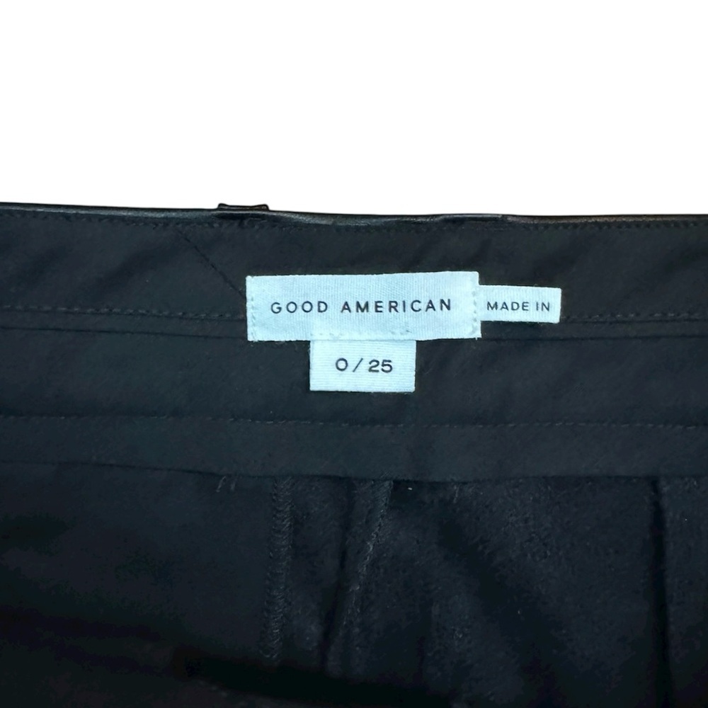 Good American Faux Leather Pleated Wide Leg Pants - Picture 6 of 7